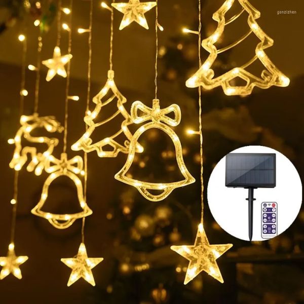 Strings Solar LED Fairy Lights Navidad String Rideau Garland 2023 Décorations de Noël en plein air Accueil Noel Wedding Party Decor LL