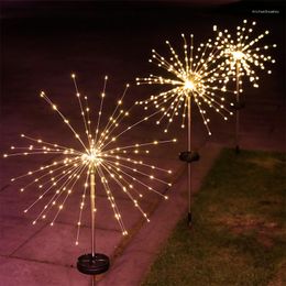 Guirlandes solaires à 90/150 LED pour feux d'artifice d'extérieur, guirlande de rue de jardin, décoration de noël, bonne année 2023