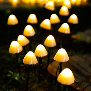 Cordes lumière LED solaire extérieur champignon jardin décoration lumières étanche guirlande meubles décor cellule fée