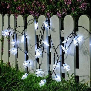 Cordes Solaire LED Guirlande Lumineuse 4.8M 20 Noël Flocon De Neige Décoration Maison Salon Jardin