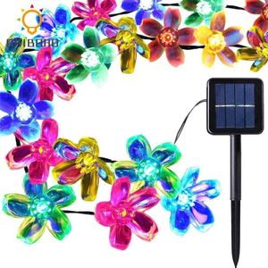 Strings Solar Lights 20/50 LED Outdoor Lighting Waterproof Tuin Licht String Multicolor/Warm White Lamp -ketting voor Christled