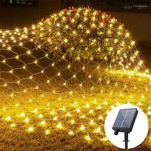 Strings Solar Power Led Net String Lights Street Garlands Kerst decoraties Outdoor Jaar Wedding Party Decor Fairy Garden