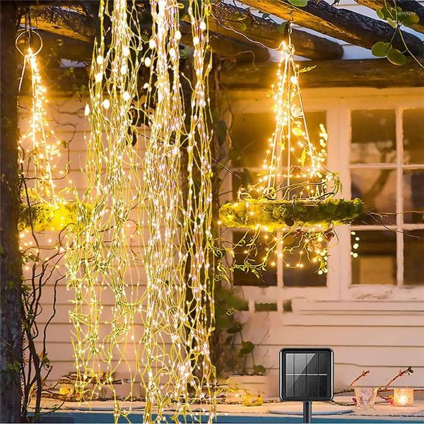 Cordes à énergie solaire LED branche lumières 10X2M 200 vignes fil de cuivre chaîne arbre de noël jardin clôture fête