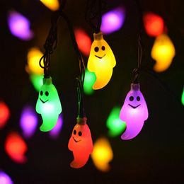 Strings Solar Powered LED Outdoor String Lights 6m 30ls Ghost Fairy Strip Lamp voor festival Kerstmis buiten Patio Party Lightingled Stri