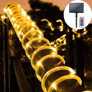 Cordes corde solaire lumières 10M/20M/30M chaîne de tube étanche avec télécommande 8 Modes pour clôture de jardin fête de mariage