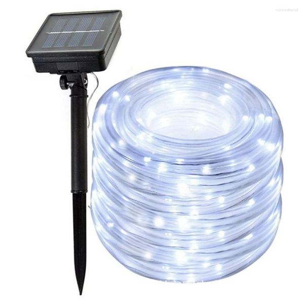 Cuerdas de cuerda solar para exteriores, 30M, 300 LED, alambre de cobre de hadas, tubo de PVC para decoración navideña de jardín DIY