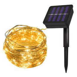 Strings Solar String Fairy Lights 10m 100LED / 20m 200 LED Waterdichte Outdoor Garland Power Lamp Kerstmis voor tuindecoratie