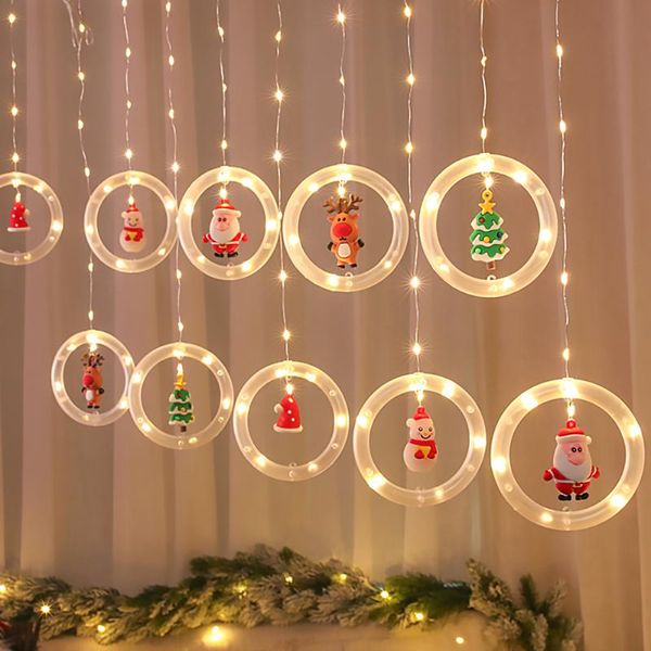 Guirlande lumineuse de noël, intérieur, chambre à coucher, maison, décoration de l'année de mariage, lanterne suspendue, alimentée par USB