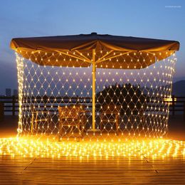 Cuerdas Thrisdar 2x2m 3x2m 6x4m LED Net Mesh Fairy String Light Christmas Tree-wrap Lights Outdoor Wedding Party Cortina Guirnalda