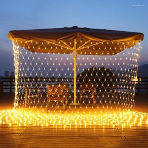 Cordes Thrisdar 2x2m 3x2m 6x4m LED Net Maille Fée Guirlande Lumineuse Arbre De Noël-wrap Lumières En Plein Air Fête De Mariage Rideau Guirlande