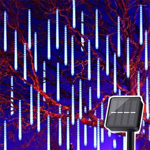 Strings Thrisdar Solar Christmas Icicle Lights Waterdichte meteoren douche Regenlicht 50 cm 288 LED's Outdoor Waterfall String