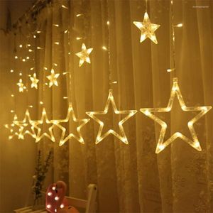 Strings Twinkle Star 12 Étoiles 138 LED Rideau Guirlande Lumineuse Fenêtre Avec 8 Modes Clignotants Ramadan Décoration De Noël