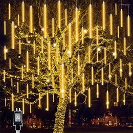 Cuerdas Twinkle Star Meteor Shower Rain Lights Outdoor Valentine String 8 Tubes 288 LED Icicle Light Snow Falling Christmas