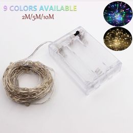 Strings USB 3XAA Batterij aangedreven Fairy Light String Waterdicht 2m 5m 10m 20-100 LED's Silver Line Firefly Holiday Strip