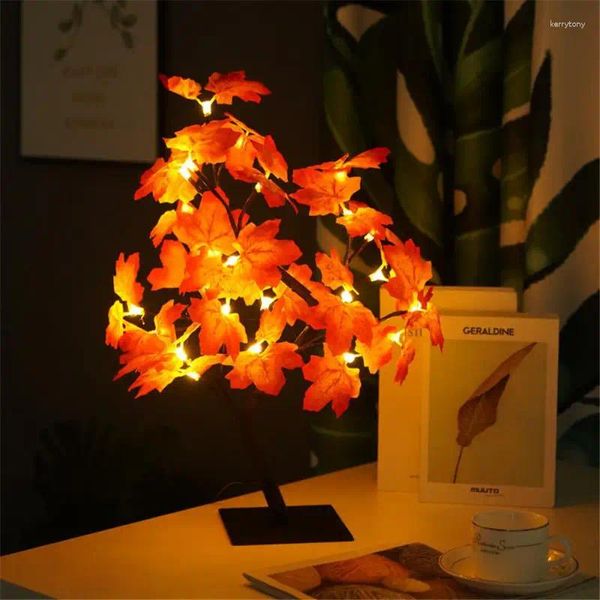 Cuerdas USB con batería LED Arce árbol luz nocturna luces de hadas hogar dormitorio mesita de noche decoración lámpara de hoja