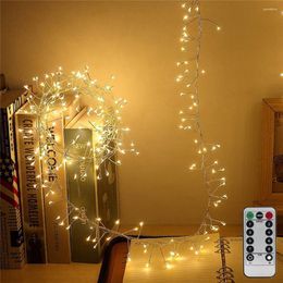 Strings USB Power 100/200 LED Firecracker String Lights 8Modes Copper Wire Firework Garland voor vakantie Kerstfeestjaar