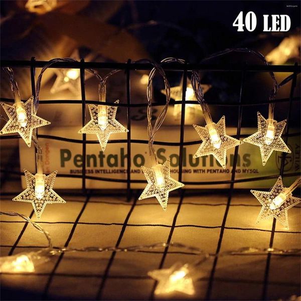 Cadenas USB Luces de cuerda de estrella de USB 19.7 Ft Luz 40 LED White White White para Bedroy Fiest Boded Navidad Vacaciones