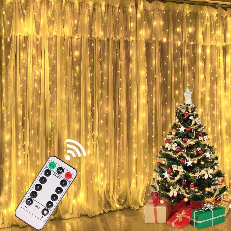 Strings USD LED Curtain Garland Festoon Light Christmas String Lights Decorations 2022 Holiday Wedding Decorative