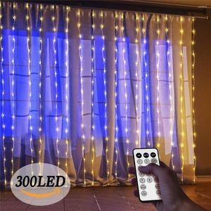 Cordes VNL 8 Modes Fenêtre Rideau Lumières Extérieure LED Chaîne 300 Glaçon Lumière De Noël StringFor Chambre Maison Décorations Murales