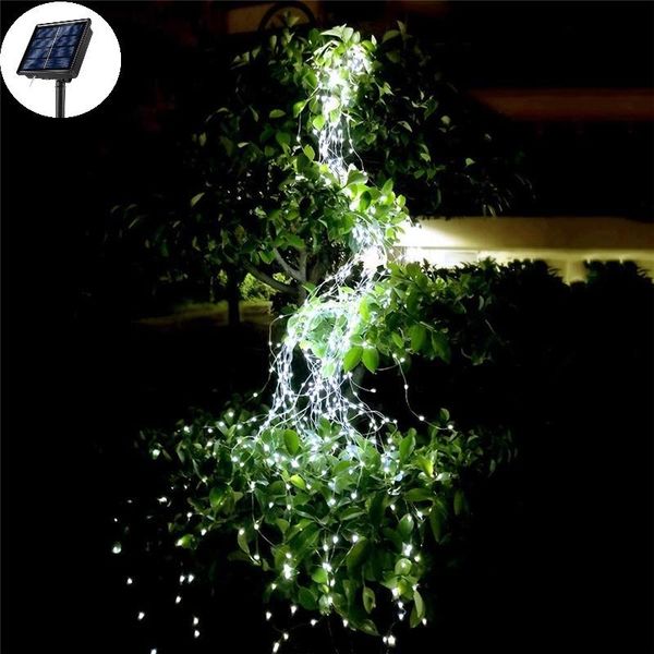 Cuerdas Luz de cascada Iluminación de lujo al aire libre Decoraciones navideñas 2023 Luces de vides de árbol LED operadas por energía solar Guirnaldas 1 / 2MLED