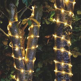 Strings Waterdicht touwbuisverlichting String12m Zonne -LED Licht Outdoor Festoon Kerstmis Fairy Wedding Ramadan Decoratie