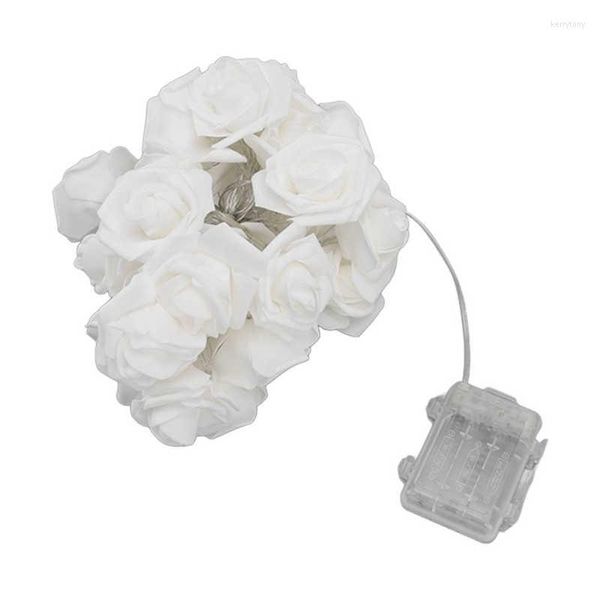 Cuerdas, lámpara de cuerda de rosa blanca, luz de flor hermosa Flexible, funciona con pilas, tela suave LED de larga duración para árboles