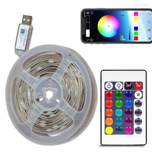 Cordes Sans Fil Bluetooth-compatible Bande Lumières Diy Couleur Changeante Lumière De Noël Décoratif Usb Led Atmosphère Lampe