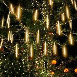 Cuerdas año 30/50cm al aire libre lluvia de meteoritos lluvia 8 tubos LED cadena luces impermeable para Navidad boda jardín fiesta decoración