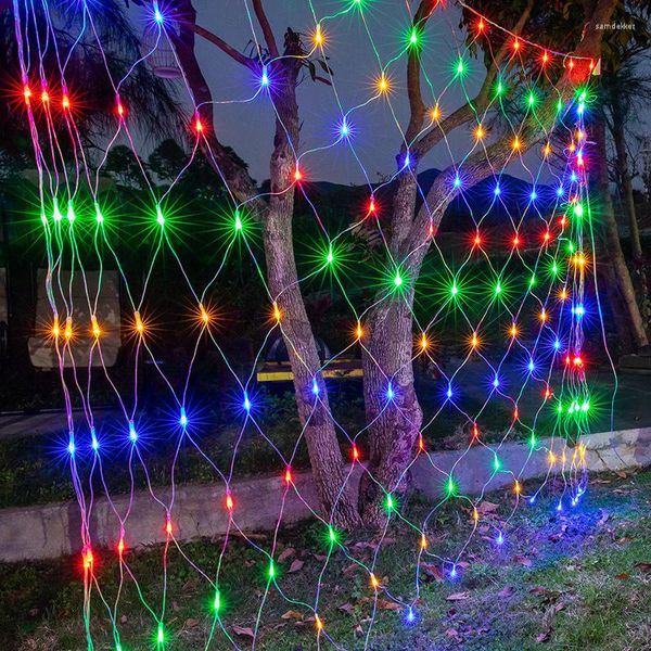 Cordes Année Noël Led Lumières Net Rideau Guirlande 2X2 / 3X2M Chaîne Fée Lumière Décoratif Extérieur Intérieur Maison Décoration De Mariage