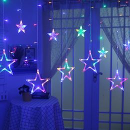 Strings Yiyang 2.5m Kerstverlichting AC220V EU Romantische Fairy Star LED Gordijn String Lighting Holidy Wedding Garland Party Decoratie