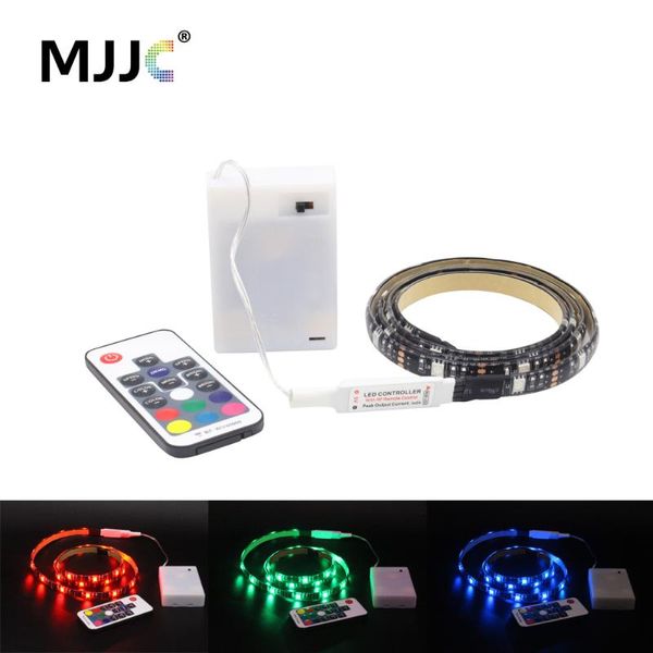 Bande à piles RGB Fita SMD RF télécommande étanche Tira bande ruban ruban alimenté bandes lumineuses LED