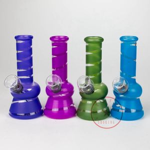 Stripe Diamond Base Mini Verre colorée Bong Bong Hobelah Shisha Smoking Water Typpe Bubbler Pipes Filtre Herbe Tobacco Huile de bol Bow Bowl Design Cigarette Holder