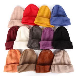 Stripe Triped Hat Men Femmes Fashion Loison Cap de loi Automne Couleur solide d'hiver Gardez les chapeaux de laine chauds 35 couleurs extérieures Cap