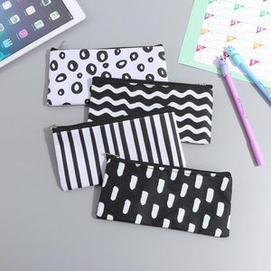 Stripe Pencil Bag Pocket School Cosmetisch make -up potloodpen Organisator Bag hoesje Pouch Office School Supplies