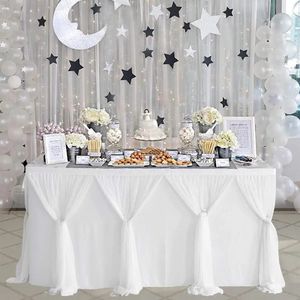 Stripe Style Table Jupe Couverture Vaisselle Tissu Rectangle Table Bébé Douches Fête D'anniversaire De Mariage Décor Table Jupe Nappe 240113