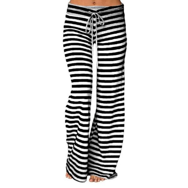 Pantalon de yoga à jambe large à rayures plus taille pantalon lâche femme pantalon long pour yoga danse s m l xl xxl 3xl coton doux coton 239i