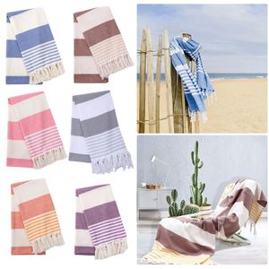 Serviette de plage à la plage à la forme de fil Stripe Cotton Coton Baignoire serviette de plage de plage serviettes de luxe Large 240422