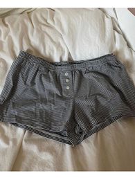 Bouton rayé shorts décontractés d'été coton en tricot élastique haute maison pantalon courte pantalon vintage mignon pantalon de survêtement droit y2k 240321