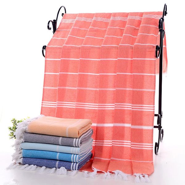 Coton à rayures Turkish Sports Bath Toul avec des picots Tassels Pymor de voyage Camping Sauna plage de la piscine Absorbant Séchage rapide 240508