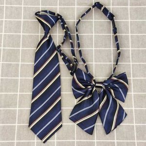 Corbata corta con nudo a rayas para niños y niñas, conjunto de lazo con uniforme escolar, jardín de infantes