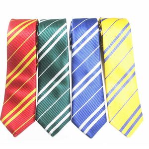 Cravate à cou à rayures pour hommes liens des étudiants combinaison des élèves Gryffindo Rattagellaw Pouvre à coquere