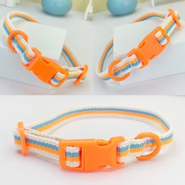 Gestreepte polyester katoenen hondenhalsband voor middelgrote honden, grote honden