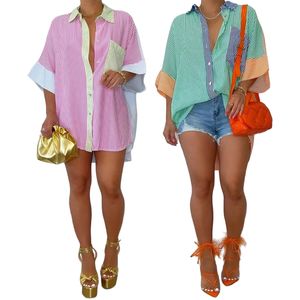 Blouses à imprimé rayé Chemises Femmes Chemise de créateur Tops Chemise à manches longues Robes Bateau gratuit