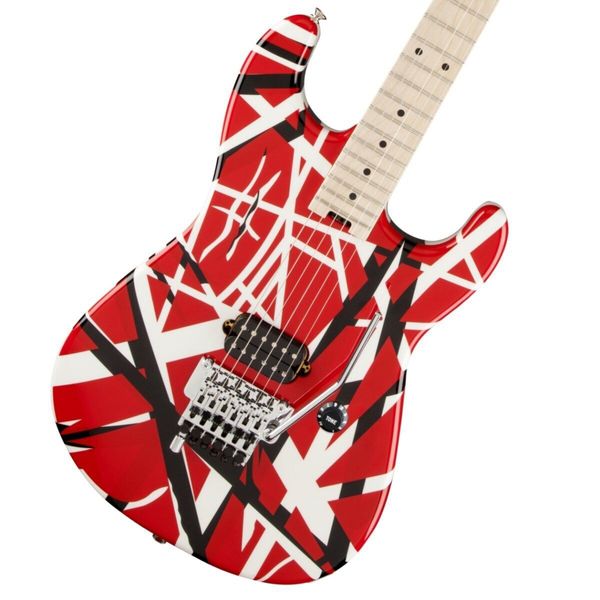 Série rayée rouge avec rayures noires, modèle de guitare Signature E Halen