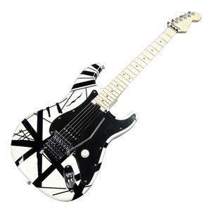 Gestreepte serie wit met zwarte strepen elektrische gitaar