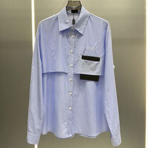Chemises à rayures Shirts Tops Lettre brodées de luxe à manches longues Casaul Tops Daily Counger Coule de châssis