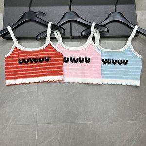 Gestreepte vrouwen Vest Tanktops Luxe designer Contrast Kleurtanks Sexy bijgesneden singlets Letters Camis