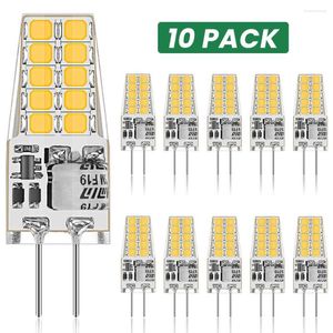 Strips 10 PCS G4 LED-lampen 3,5 W 20 LED's 380lm vervanging voor 30W Halogeen 3000K Warm Wit 12V Geen flikkering Non-Dimmable