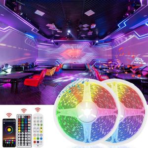 Bandes 12V Tuya Smart LED Strip Light SMD RGB Bande Dimmable Flexible Diode WiFi Télécommande Bluetooth pour rétro-éclairage de l'écran TV