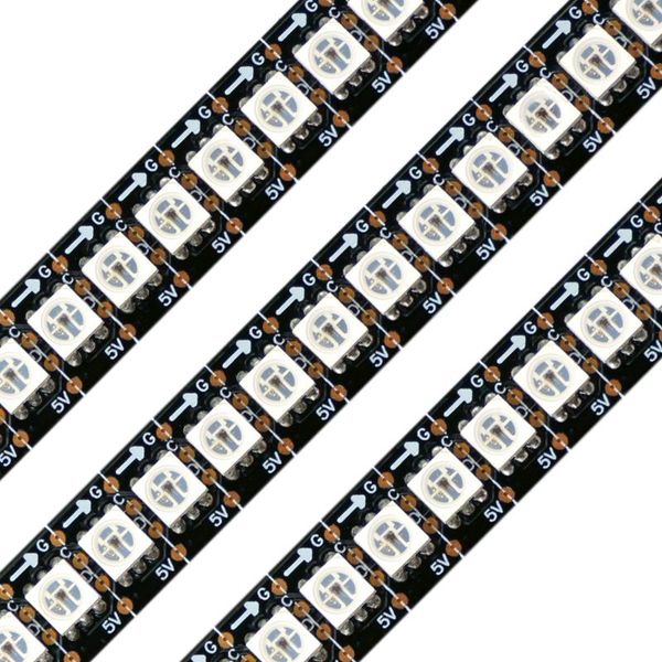 Bandes 144LEDs/m HD107S LED Strip Digital Pixel Light RGB SMD Ruban flexible adressable DC5V Blanc Noir PCB IP20 IP65 IP67LED StripsLED